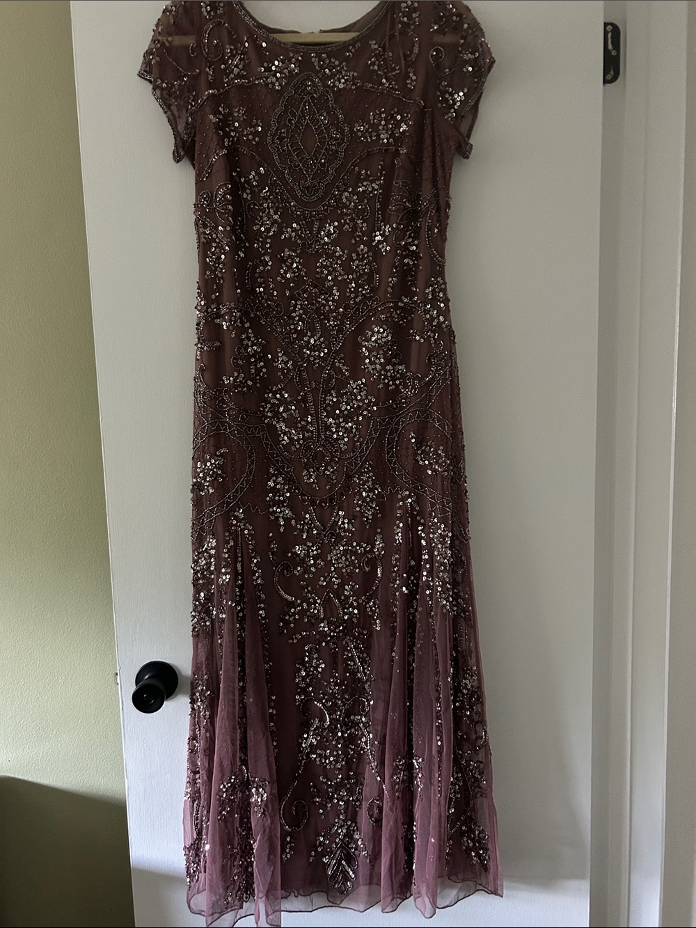 Pisarro Nights Beaded Mesh Dress